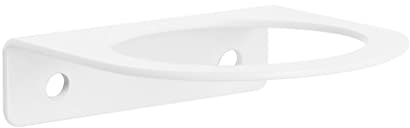 1x HALTER FLOAT, Design Wandhalter aus Stahl für Zahnputzbecher, Gläser, Blumen, Vasen, Seifen- und Lotionsspender, Teelicht-, Kerzenhalter oder Halterung für Dekoration, pulverbeschichtet (Weiß)