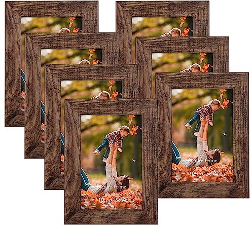 Vasemouh rustikale Bilderrahmen 10x15 CM 7er-Set, Wand und Tischbilderrahmen, geeignet für Schlafzimmer, Wohnzimmer, Büro oder Flur