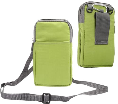 Sacs à Bandoulière pour Téléphone Portable, Homme Sac Banane， 7.2Pouce Multi Sac portés épaule Support Clip de Ceinture Téléphone Sacoche Coque Sac de Taille Pochette avec Boucle de Boucle Crochet