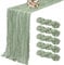 5er-Pack Käsetuch-Tischläufer, salbeigrüner Tischläufer, 90 x 300 cm, rustikale Gaze-Tischläufers für Hochzeitstischdekoration, Hochzeitsbogen, Party-Dekoration