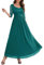 WedTrend Women's Formal Maxi Evening Gown Prom Dress 3/4 Sleeves Floral Lace Elegant Bridal Dress for Wedding Guest WT0312PeacockGreen2XL
