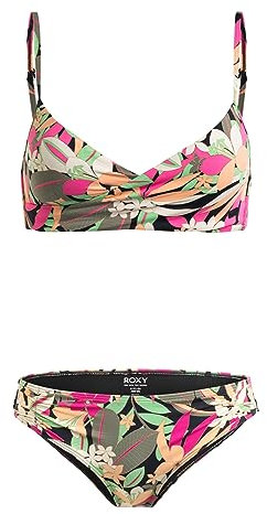 Roxy Printed Beach Classics - Zweiteiliges Wickel-Bikini-Set für Frauen Schwarz