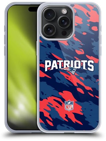 Head Case Designs Offizielle NFL Camou New England Patriots Logo Gelhülle [Militärischer Schutzgrad] Kompatibel Mit Apple iPhone 15 Pro Max Und Kompatibel Mit MagSafe