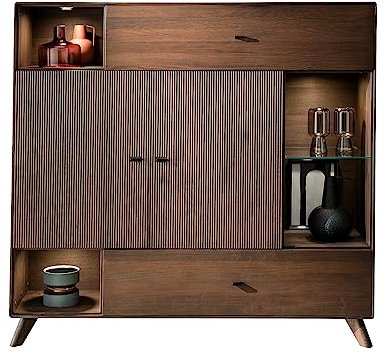 moebel-eins Jakarta Highboard II, Material Massivholz, Kernbuche Tabak geölt