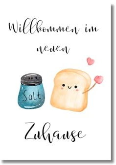 BastelLama - Postkarte Grußkarte Glückwunschkarte Einzug Umzug Hausbau Richtfest *Willkommen im neuen Zuhause*