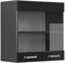 Vicco Küchenglasschrank R-Line, Glashängeschrank, Schwarz Hochglanz, 60 cm