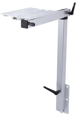 Luqeeg Pied de Table Amovible Rotatif à 360 Degrés, Alliage D'aluminium Blanc, Pied Télescopique Amovible pour Yachts, Camping-Car, avec Rangement Pratique