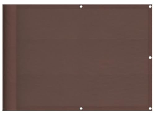 vidaXL Balkon Sichtschutz, Balkonbespannung mit Ösen Seil, Wasserfeste Balkonabdeckung, Balkonverkleidung für Balkon Terrasse, 75x1000cm Braun 100% Polyester-Oxford