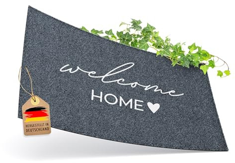 ElbFuchs [NEU Fußmatte | Welcome Home [WASCHMASCHINEN GEEIGNET] Fussmatte willkommen I Fussmatte Innen & Außen geeignet | Türmatte grau | Fußabtreter 40x60 cm