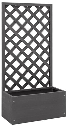 Rantry Casa Fioriera a Traliccio Fioriere con Grigliato Esterno Fioriera con Spalliera Fioriera con Griglia Fioriera Esterno Fioriera con Grigliato Vaso per Rampicanti Esterno 65x30x135cmin WPC Decor