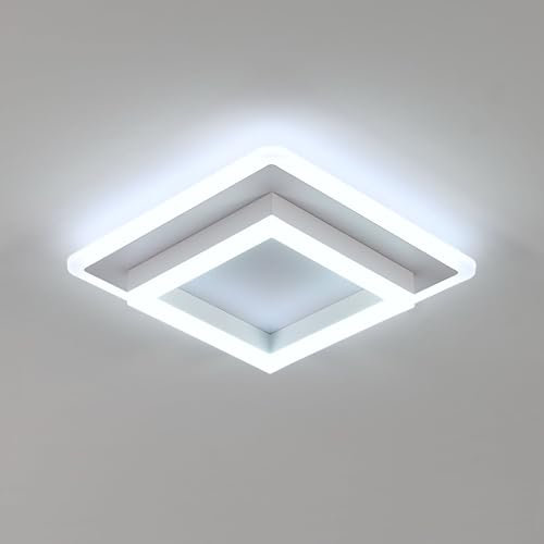 Plafón LED Techo, Lampara de Techo Cuadrada Moderno 30W 3375LM, Blanco Frío 6500K, Luz de Techo Blanca de Acrílico para Dormitorio Cocina Sala de Estar Pasillo, 30CM