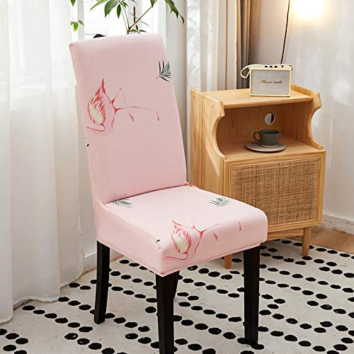 Stuhlhussen Flamingo Pink Stuhlhussen Schwingstühle Universal Stretch Hussen für Stühle Abnehmbarer Waschbarer Stuhlbezug Stühle Schutz Dekoration Stuhlhusse(2er Set)