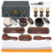 Jdomall Premium Deluxe Shoe Polish Kit - 75.1g Black, Brown & Neutral Polish, Brushes, Buffing Cloth & More for Leather Shoes & Boots Care, 16pc