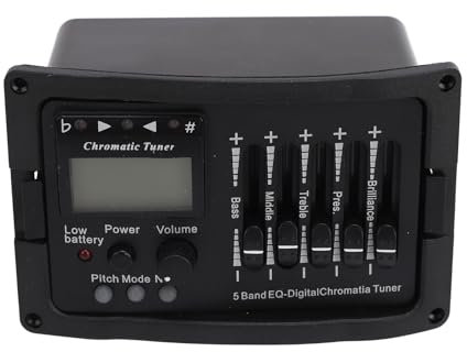 TEQ 5 Akustikgitarren-Vorverstärker-Equalizer, EQ-Vorverstärker, Digitaler Tuner Akustikgitarren-Equalizer 5-Band mit Stimmgerät, Vorverstärker für E-Gitarre für Professionelle