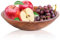 GEEZY Large Acacia Wooden Bowl for Serving Food, Salad, Vegetables, Fruits, Snacks 25cm - Premium Brown Decorative Acacia Wood, 3 Small Felt Pads for Stability - Wooden Salad Bowl, Wooden Fruit Bowl