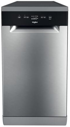 Whirlpool Slimline Dishwasher - Stainless Steel/Black - F Rated