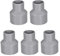 TOP-VIGOR Lot De 5 Raccords Réducteurs PVC DWV 32mm x 50mm Adaptateur De Tuyau Pour Réduction De Diamètre, Connexion Étanche Pour Systèmes D'Eau Potable Et Construction, Gris