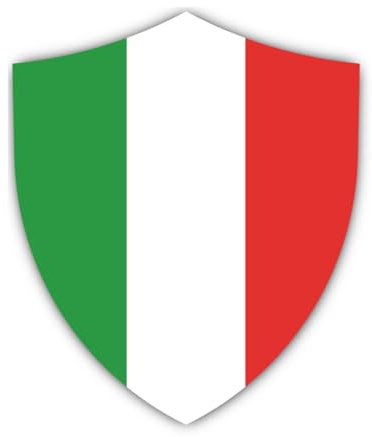 Aufkleber: 200 mm, 1 Stück - Flagge Schild - Italien - IT - für Auto, Laptop, Koffer und mehr
