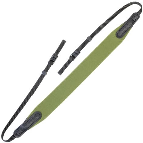 OP/TECH USA E-Z Comfort Neoprene Neck Strap - Lightweight, Padded, Adjustable Strap for DSLR, Mirrorless & Binoculars (Olive Green) - Made in USA