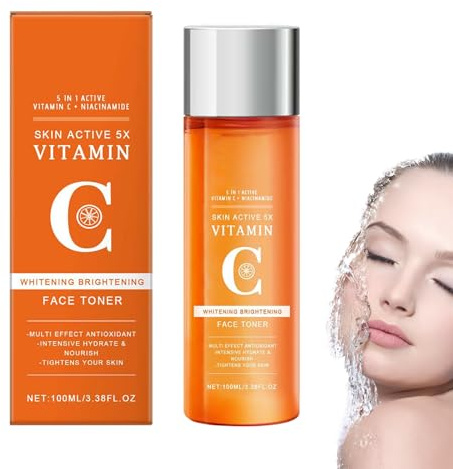 5x Vitamin C Toner, Niacinamid Aufhellender Toner, Anti-Aging Falten Serum, Tiefenreinigung & Feuchtigkeitsbalance, Verfeinert die Poren & Verbessert die Leuchtkraft, Revitalisiert die Haut (1)