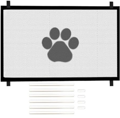 Treppenschutzgitter Hund Hundebarrieren, Tragbare Absperrgitter für Hund und Katze, Türschutzgitter Ohne Bohren für Treppen, für Haustiere, Türgitter Katze (White, 110 * 78CM)