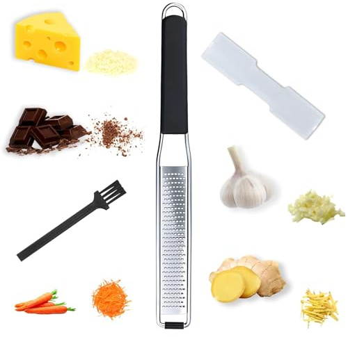 Zitronenreibe Edelstahl, Reibe Für Küche, Microplane, Zestenreibe, Edelstahl Zester Reibe Mit Rutschfestem Griff, Cheese Grater, Ideal Für Hartkäse Zitrus
