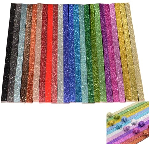 jojofuny Lot de 460 bandes de papier étoilé à plier pour origami avec paillettes cinq étoiles pour projets de bricolage et décorations
