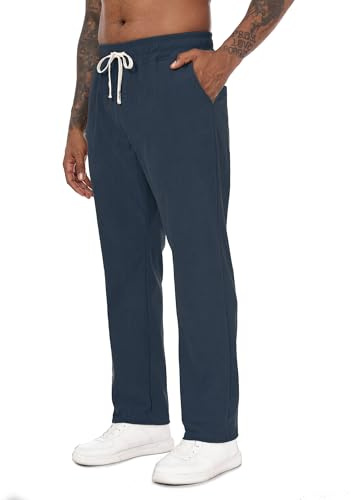 Yageshark Pantaloni in velluto a coste da uomo, vestibilità normale, corduroy, pantaloni per il tempo libero, con tasche e elastico in vita, per ufficio, città e tutti i giorni