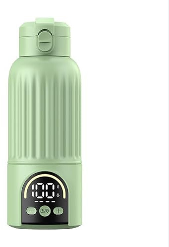 Calienta biberones portátil 500ml, Calentador de leche portátil con batería 18000mAh, 140W, pantalla LED, USB-C,cero inoxidable,ajustable a 37-55 °C, calentador de biberones para llevar (verde)