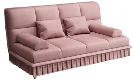 zhanggqOU Umwandelbarer Schlafsessel Cat Scratch Ledersofa for Liegen, multifunktionales Klappdesign, geeignet for kleine Wohnungen(Pink,Mittel)