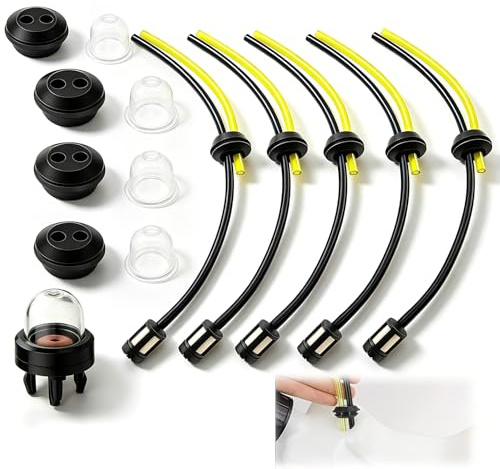 14PCS Tubo de Combustible para Cortacésped, Manguera Gasolina Desbrozadora con Cebador, Repuestos y Recambios para Desbrozadora, Cebador Desbrozadora Compatible With MCCULLOCH y Motores 2 y 4 Tiempos