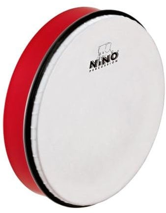 Nino Percussion Hand Drum Instrument - Große Handtrommel für Kinder ab 5 Jahren - Durchmesser 10 Zoll (ca. 25 cm) - Kunststoff, Rot (NINO5R)