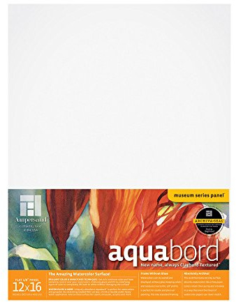 Ampersand Art Supply Aquabord | 12 x 16 | 1/8 Flat Profile | Watercolor Painting Panel | Highly Absorbent Surface for Watercolor, Gouache & Casein