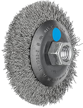 PFERD Kegelbürste ungezopft KBU | Ø 100x10mm M14 Edelstahl-Draht-ø 0,35 | 43316003 – für Winkelschleifer