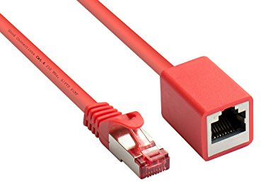 Good Connections Cat.6 Ethernet LAN Patchkabel-Verlängerung mit Rastnasenschutz RNS , S/FTP, PiMF, PVC, 250MHz, OFC, CU - Gigabit-fähig (10/100/1000-Base-T Ethernet Netzwerke) - rot, 3 m