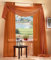 Gardinen Set, 2 x Schlaufenschal Voile, transparent, 245x140, Terrakotta, 1 x Voile Querbehang, Freihanddeko, 140x600, Terrakotta, 61000560