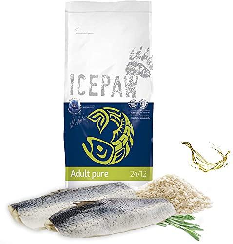 ICEPAW I High Premium I Trockenfutter Adult Pure 2 kg I Mit Fisch (Hering) und Reis I Für normal aktive Hunde