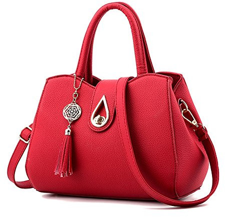 Damen Handtaschen PU Leder Schultertasche Messenger Top-Griff,Mode Handtasche Top-Griff Tragetaschen Schwarz