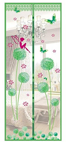 homeyuser Zanzariera per porta, zanzariera magnetica ad alta densità (verde, 90 x 210 cm)