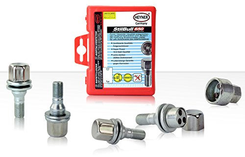 Heyner StilBull bloccaggio dado ruota per M12x1.25 BULLONE, Peugeot/Citroen OE Sede del set di 4 e chiave di rimozione protezione antifurto