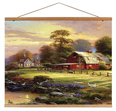 Cadre Photo Magnétique en Bois, Naturel Support Magnétique/Photo/Peinture sur Toile/Affiche Cintre pour Décoration Intérieure Murale(80cm)