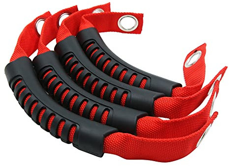 sourcing map 4 Stücke Unbegrenzte Auto Rücksitz Haltegriff Griffsäule für Auto Fahrzeug Rot