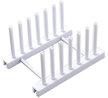 strimusimak Multifunctional Space Saving Drying Drain Holder Plastic Rack Dish Plate Pot Cover White