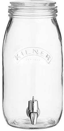 KILNER Getränkespender mit Zapfhahn | 3 Liter | Einmachglas Glasspender mit Zapfhahn | Hochwertiger, tropfsicherer Getränkespender Zapfhahn | Für Partys oder den täglichen Gebrauch