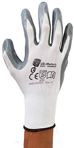 LG 60 Paia Guanti in Nitrile da Lavoro Taglia 10 Fai da Te OMOLOGATI Giardinaggio MURATURA CARPENTERIA FALEGNAMERIA Meccanica Pittura