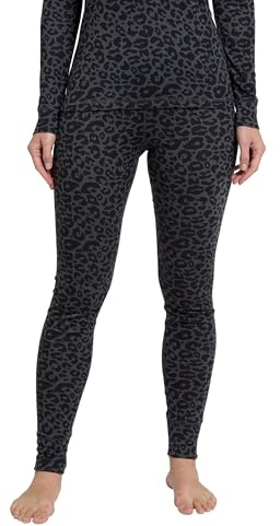 Mountain Warehouse Talus Printed Womens Thermal Leggings - Lightweight, Moisture Wicking & Breathable Trousers - Best for Autumn, Winter, Camping, Outdoors & Hiking Grey (Printed) 10
