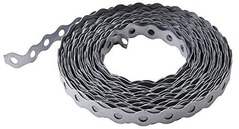 10m x 12mm Galvanised Steel Fixing Band Tape - Strong Flexible Cable Ducting/Trunking Support Roll - Nail/Screw to Wood & Joists - Bends & Twists Versatile Pinning