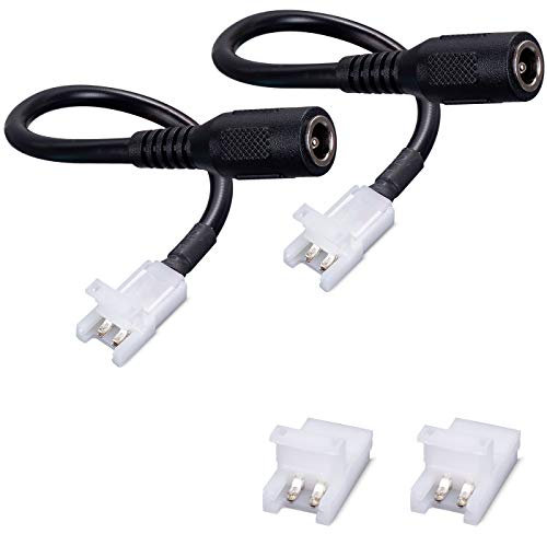 JAUHOFOGEI LED Strip Verbinder 2 polig für 8mm Breite Einfarbige LED Streifen, Adapter DC Buchsenstecker Zwischen LED Streifen und ein LED Dimmer order Stromversorgung, Max Ampere 5A, 2 Stück