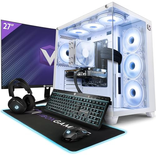 Vibox VIII-2 White Gaming PC Bundle • Intel Core i9 12900KF 5.2GHz • Nvidia RTX 3060 12GB • 32GB RAM • 1TB NVMe SSD • Windows 11 • 27 Monitor • WiFi • Prebuilt