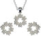 SCHMUCKSET Blumenkranz mit Zirkonia/Echt Sterling Silber 925 / Ohrringe + Kette + Anhänger/Art Nouveau/Schmuck im Online Shop kaufen / 55022